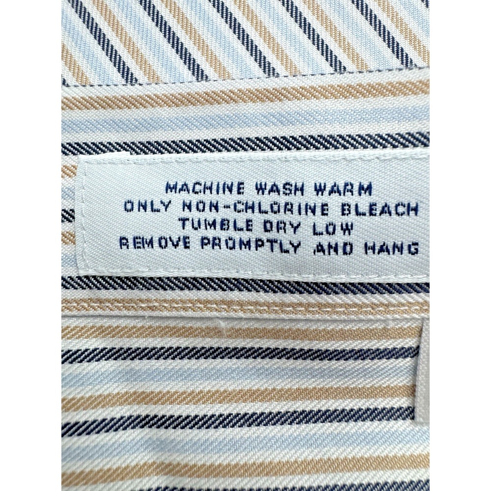 Brooks Brothers Men's Non-Iron Dress Shirt – 100% Supima Cotton, Striped, Size M - Picture 10 of 16